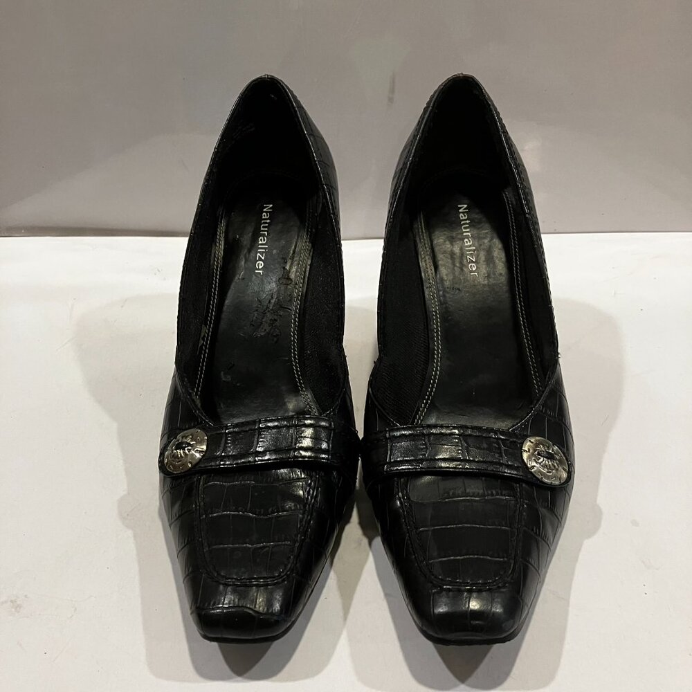 Naturalizer Women's Shoes Heels Pumps Black Leather Size 9 EUC